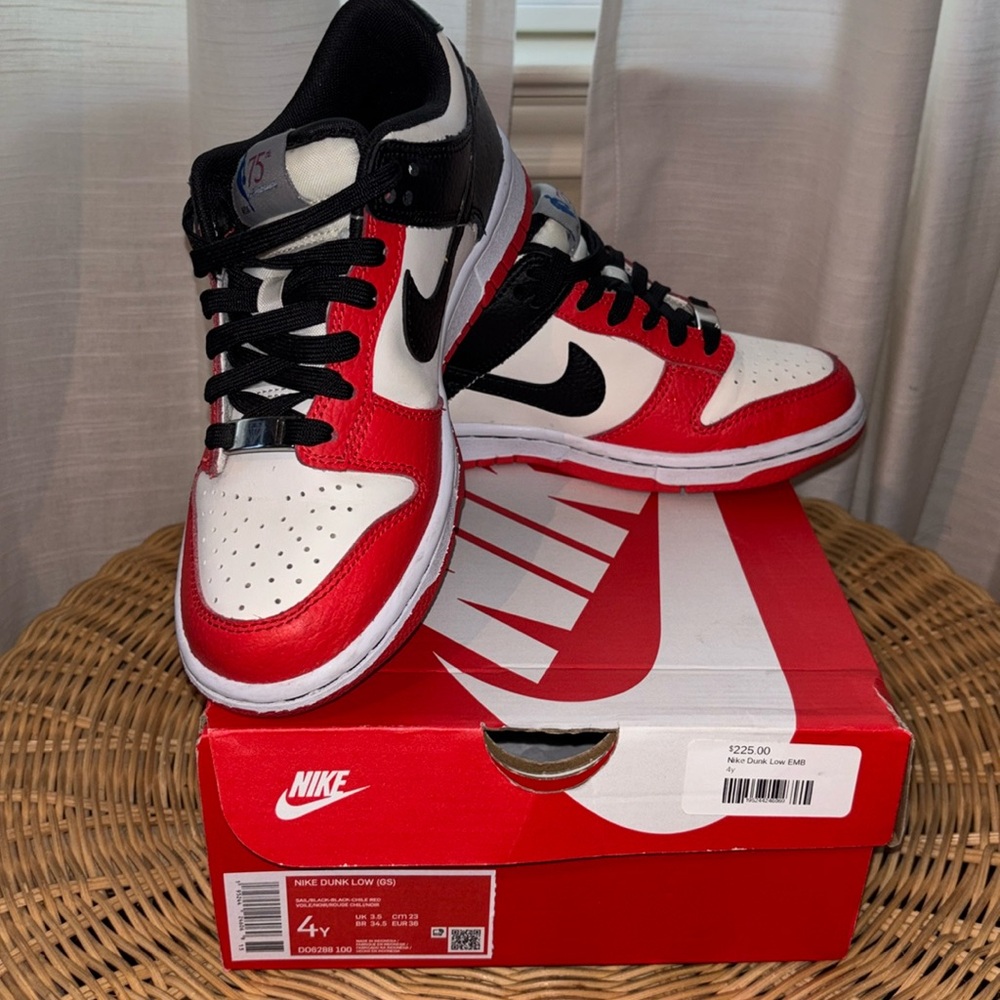 Nike NBA Dunk Low EMB Big Kids size 4 used